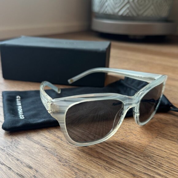 Club Monaco White/Silver Stripe Sunglasses - Picture 2 of 8